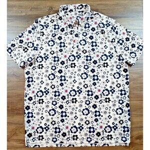 Graham Luxe Men's XL Polo Shirt Floral Flowers All Over Golf Performance